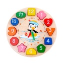 Drewniany Zegar Edukacyjny Montessori Nauka Godzin Klocki Do Nawlekania